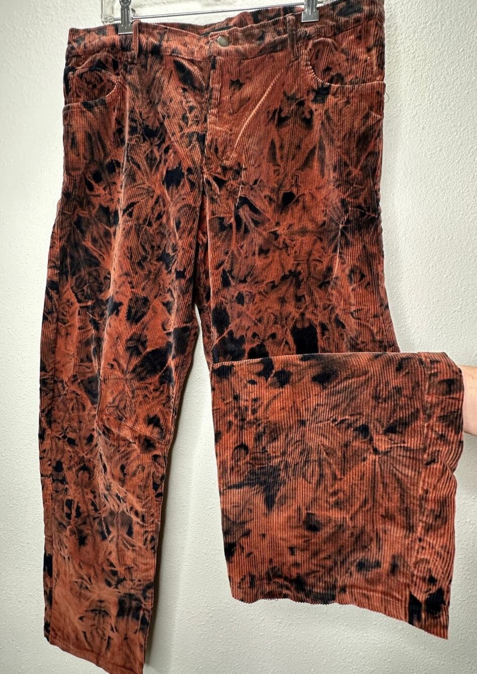 Strike Oil Rust & Black Tie Dye Corduroy 100% Cotton Pants 34
